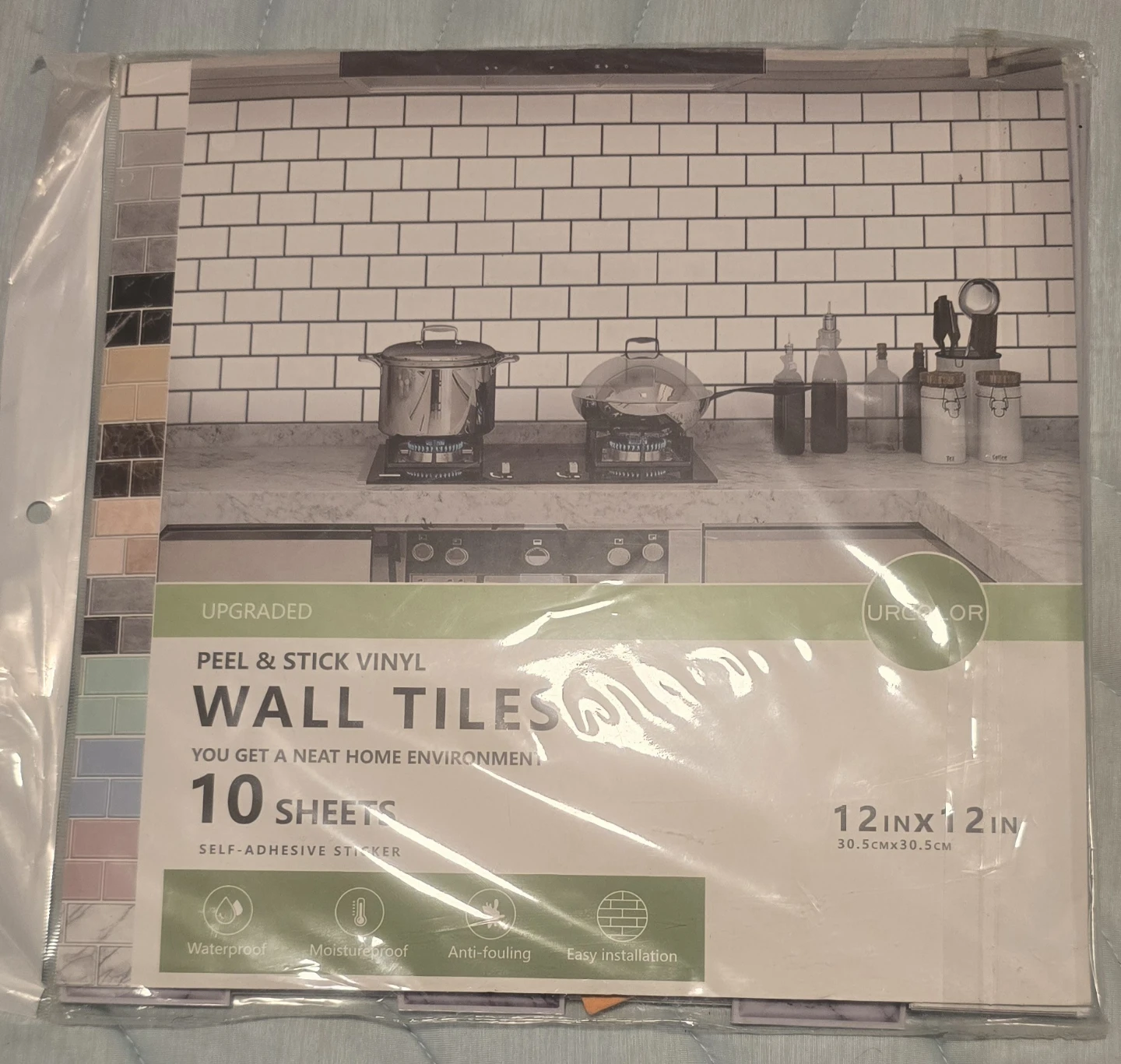 🥕URCOLOR Peel & Stick Vinyl Wall Tiles
