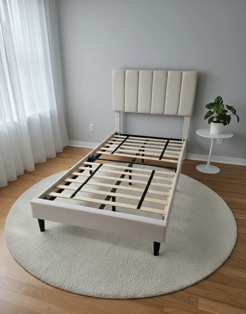 Upholstered Platform Bed Frame - Twin Size