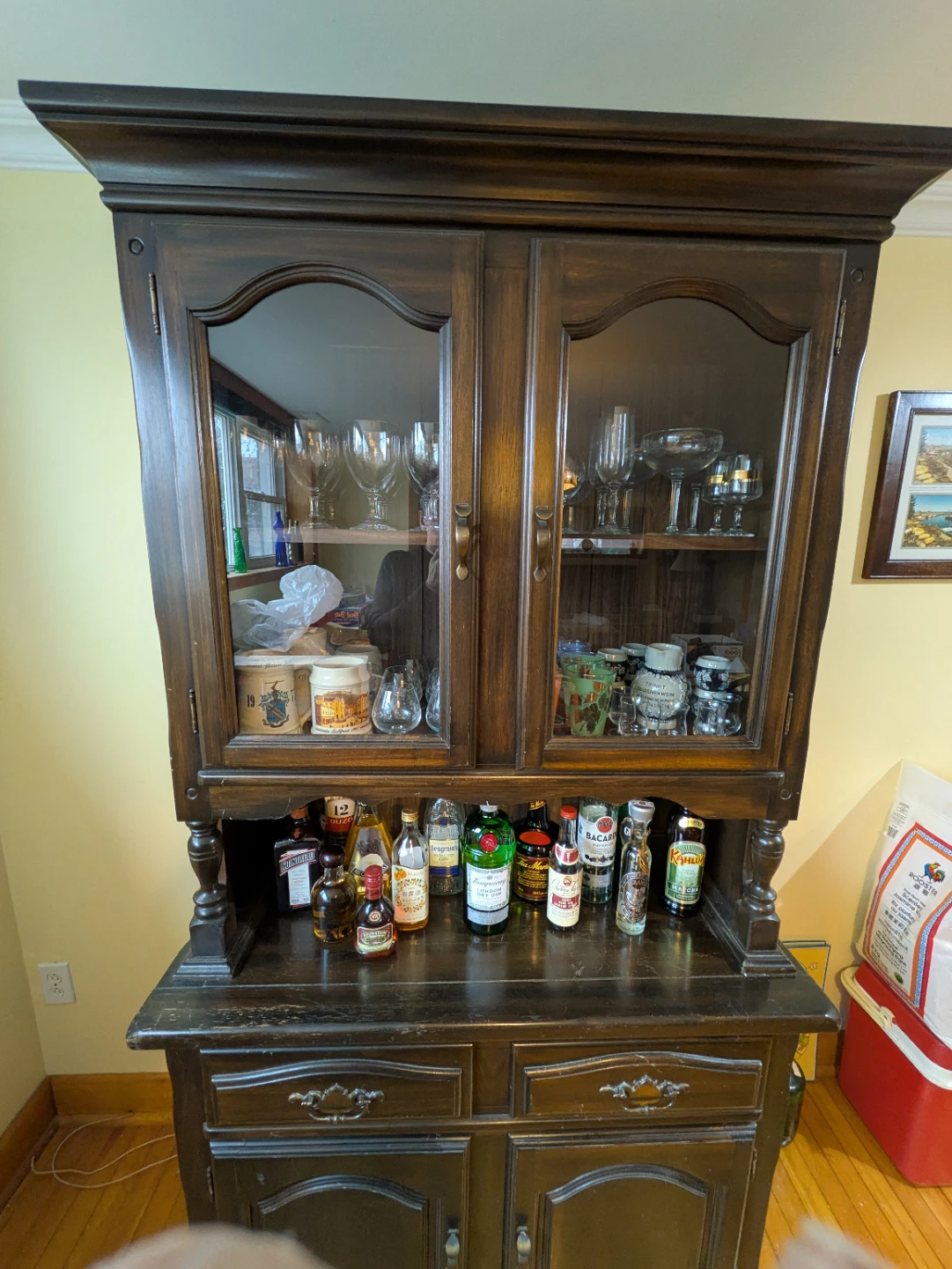 Dark Wood China Cabinet