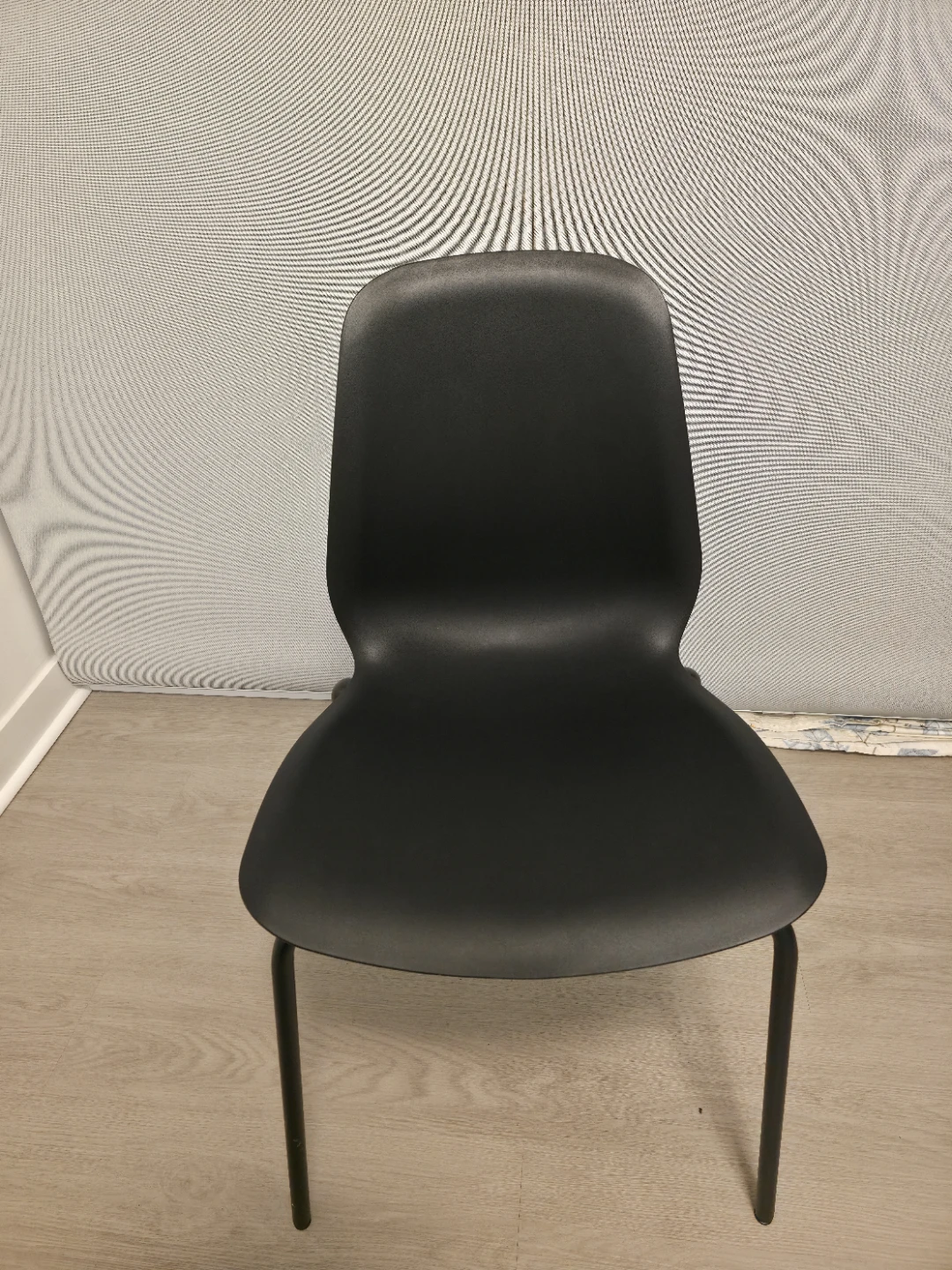 IKEA Black Plastic & Metal Chairs (2 piece)