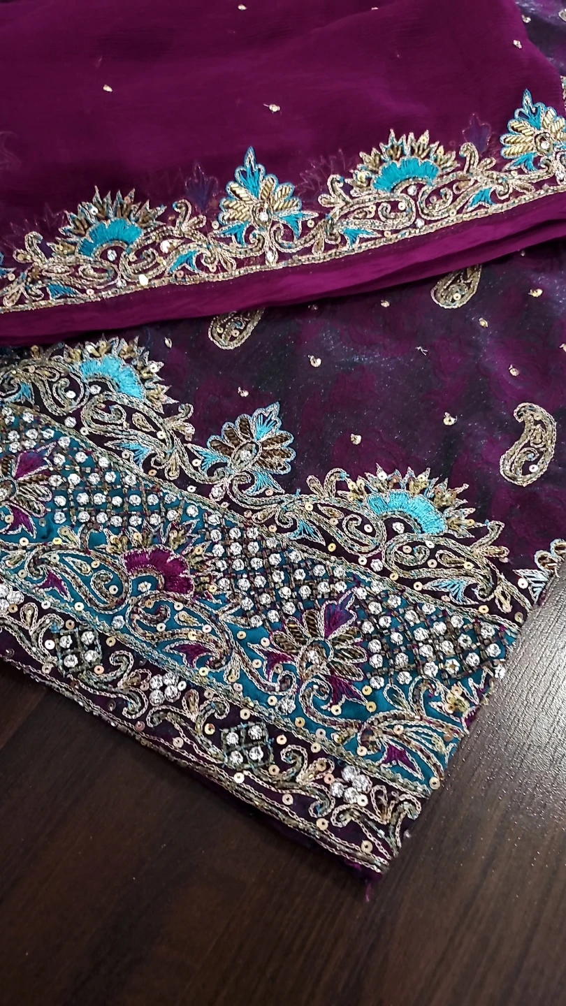Purple Embroidered Salwar Kameez Suit - photo 2