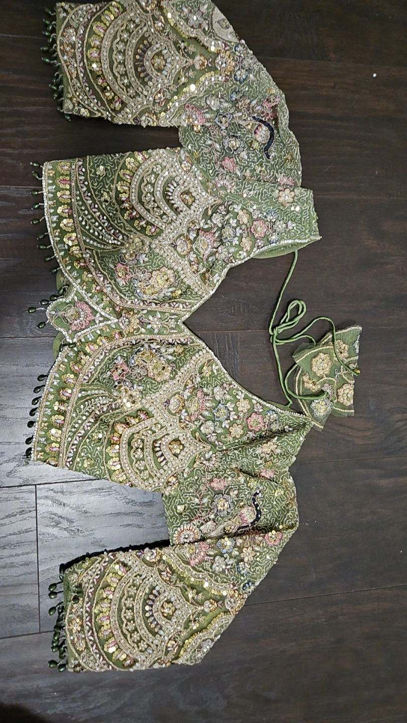 Green Embroidered Lehenga Choli Set - photo 2