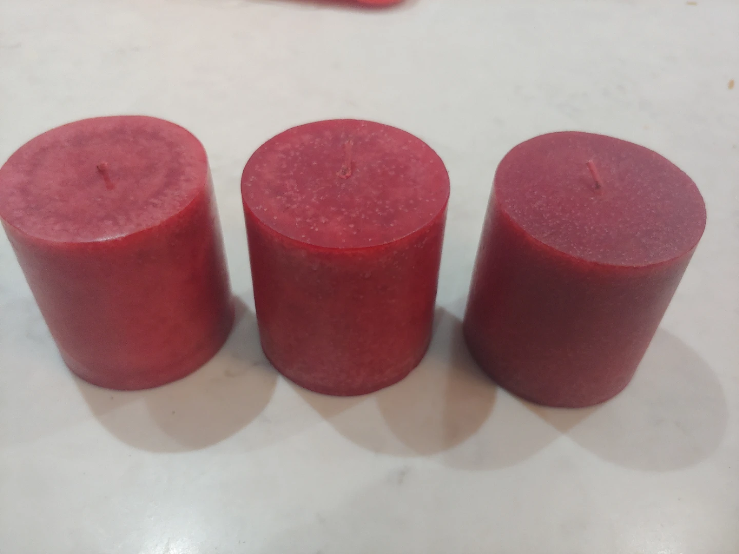 Red Pillar Candles (Set of 3) 🥕