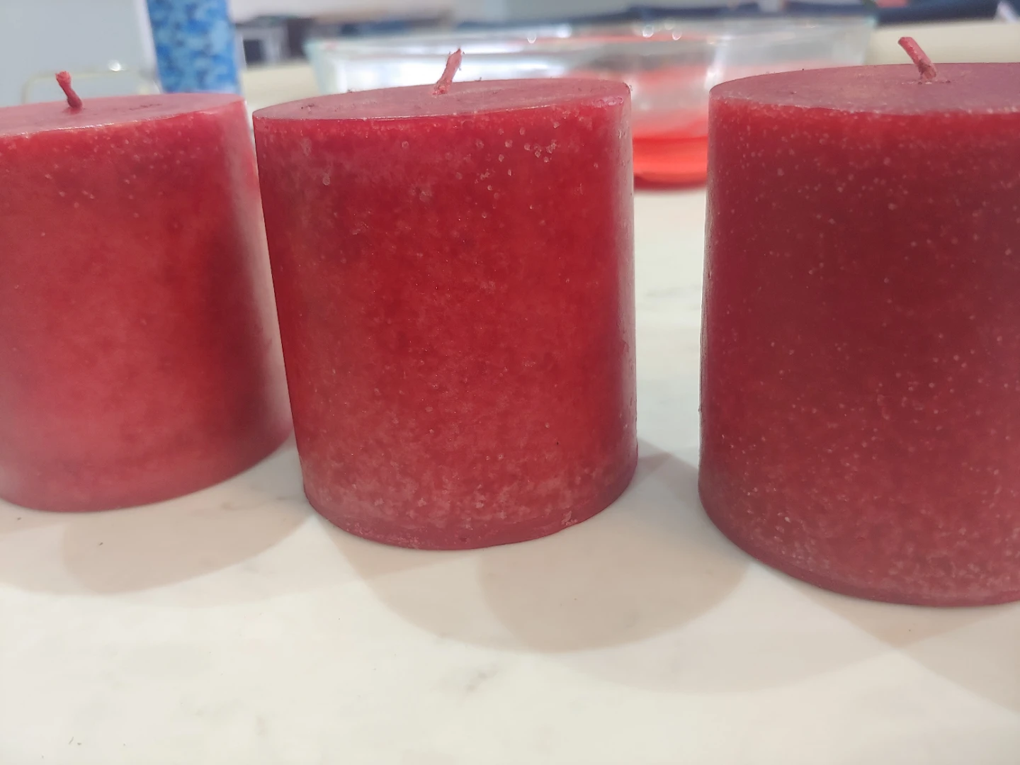Red Pillar Candles (Set of 3) 🥕 - photo 2