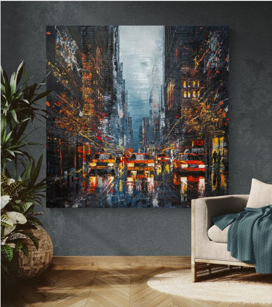 Abstract Cityscape Canvas Wall Art - photo 2