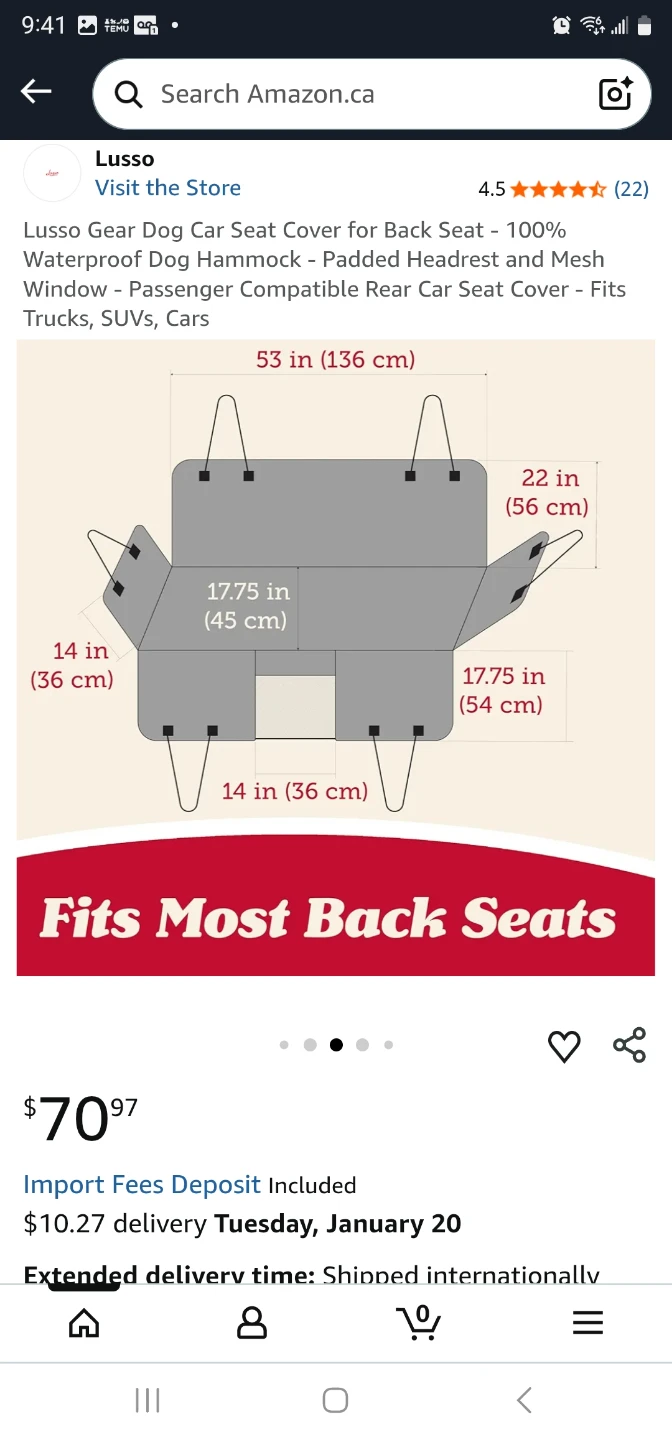 Lusso Gear Dog Car Seat Cover for Back Seat - 100% Waterpro.... - photo 5