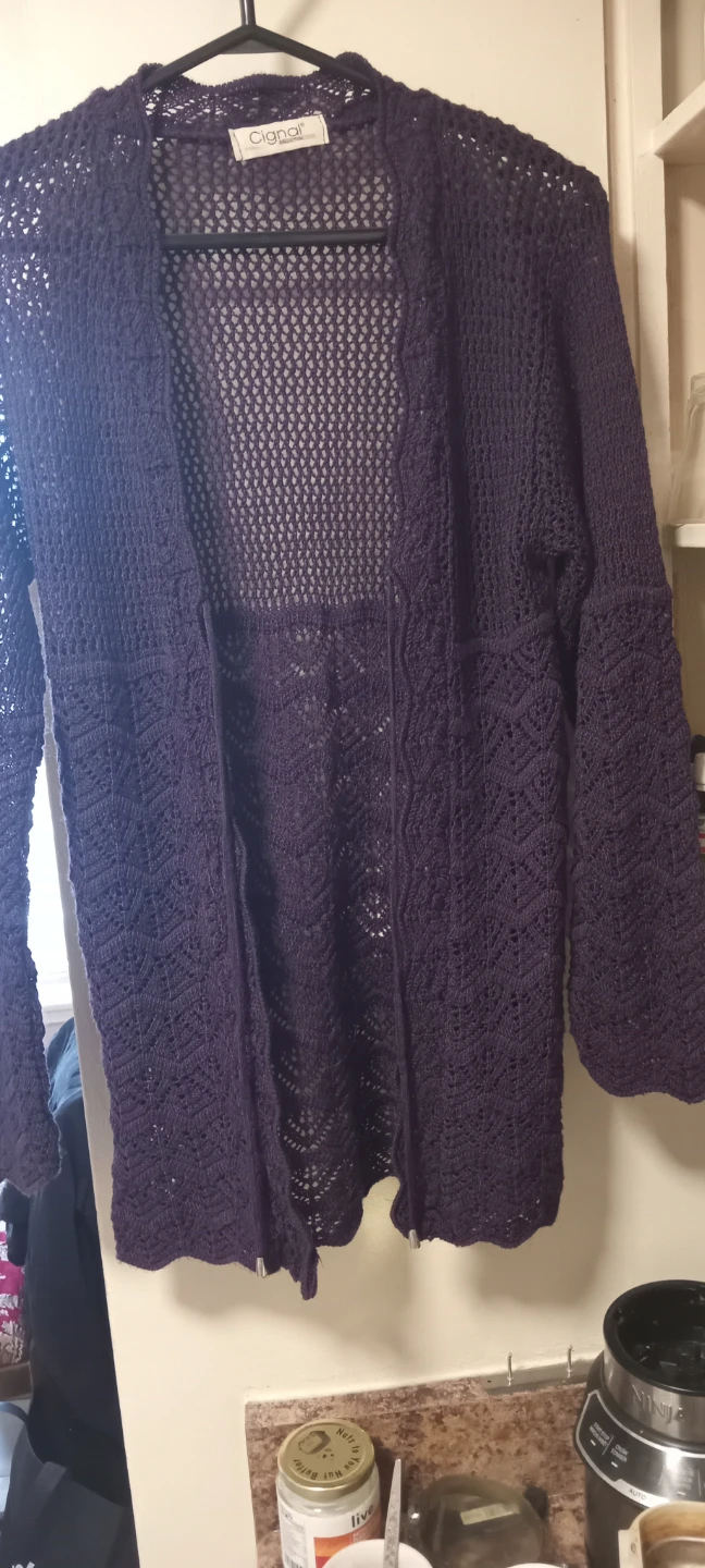 Woman's  Purple Knitted  Cardigan - photo 5