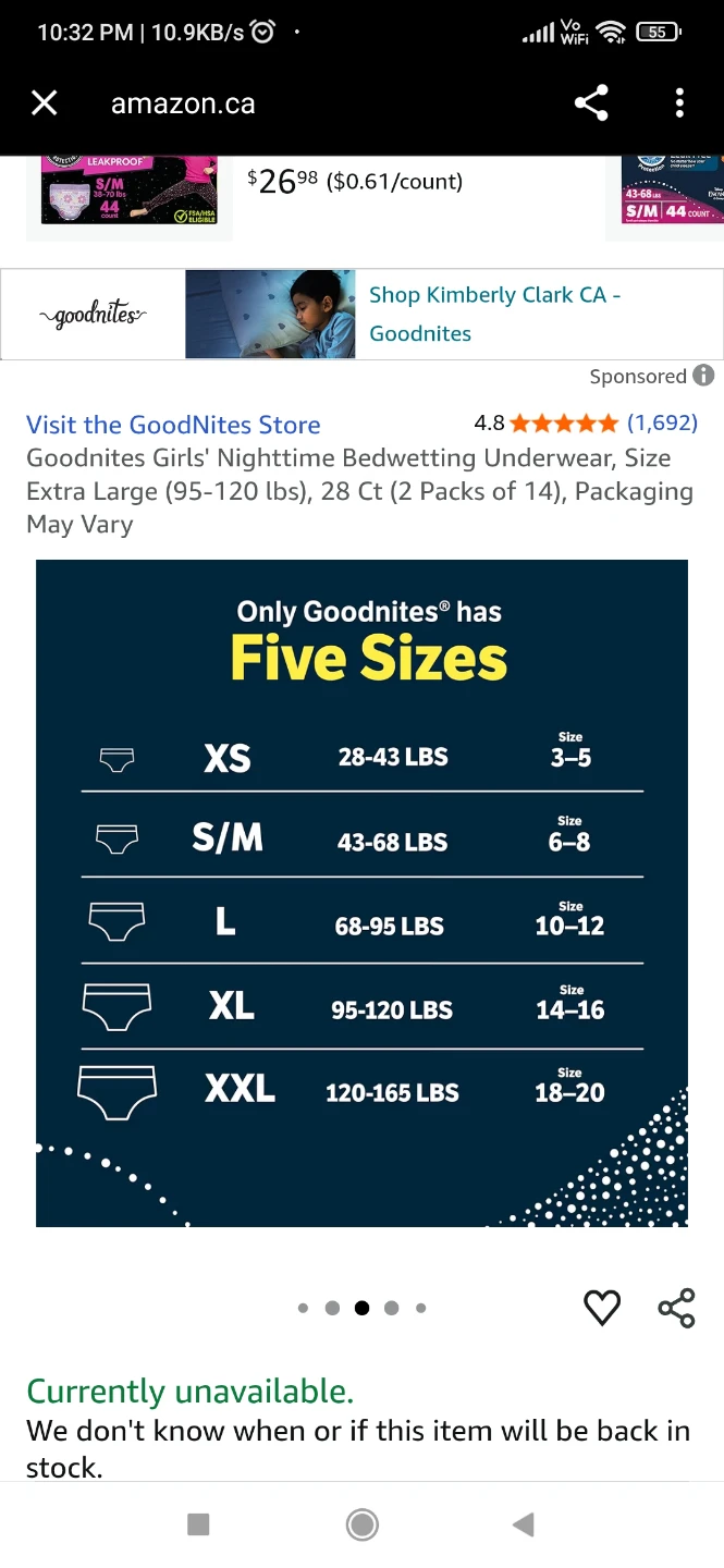 Goodnites Girls' Size S/M Nighttime 18 Underwear. - photo 5