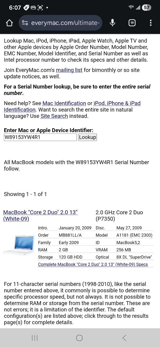 Macbook 2009 model A1181 - photo 2