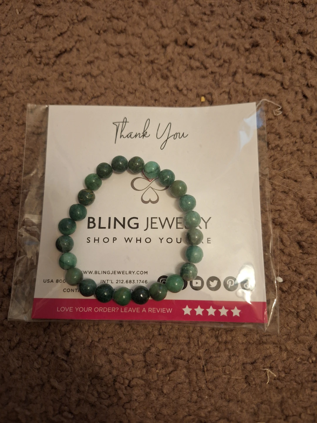 (New) Bling Jewelry Green Beaded Bracelet