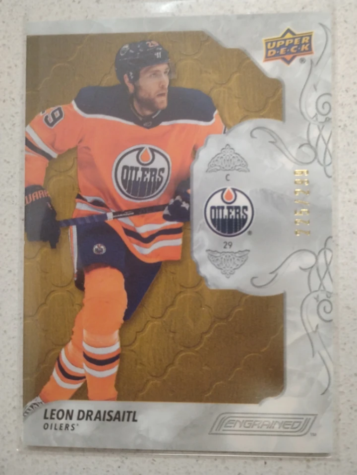 Leon Draisaitl Oilers Upper Deck Engrained Hockey Card🥕
