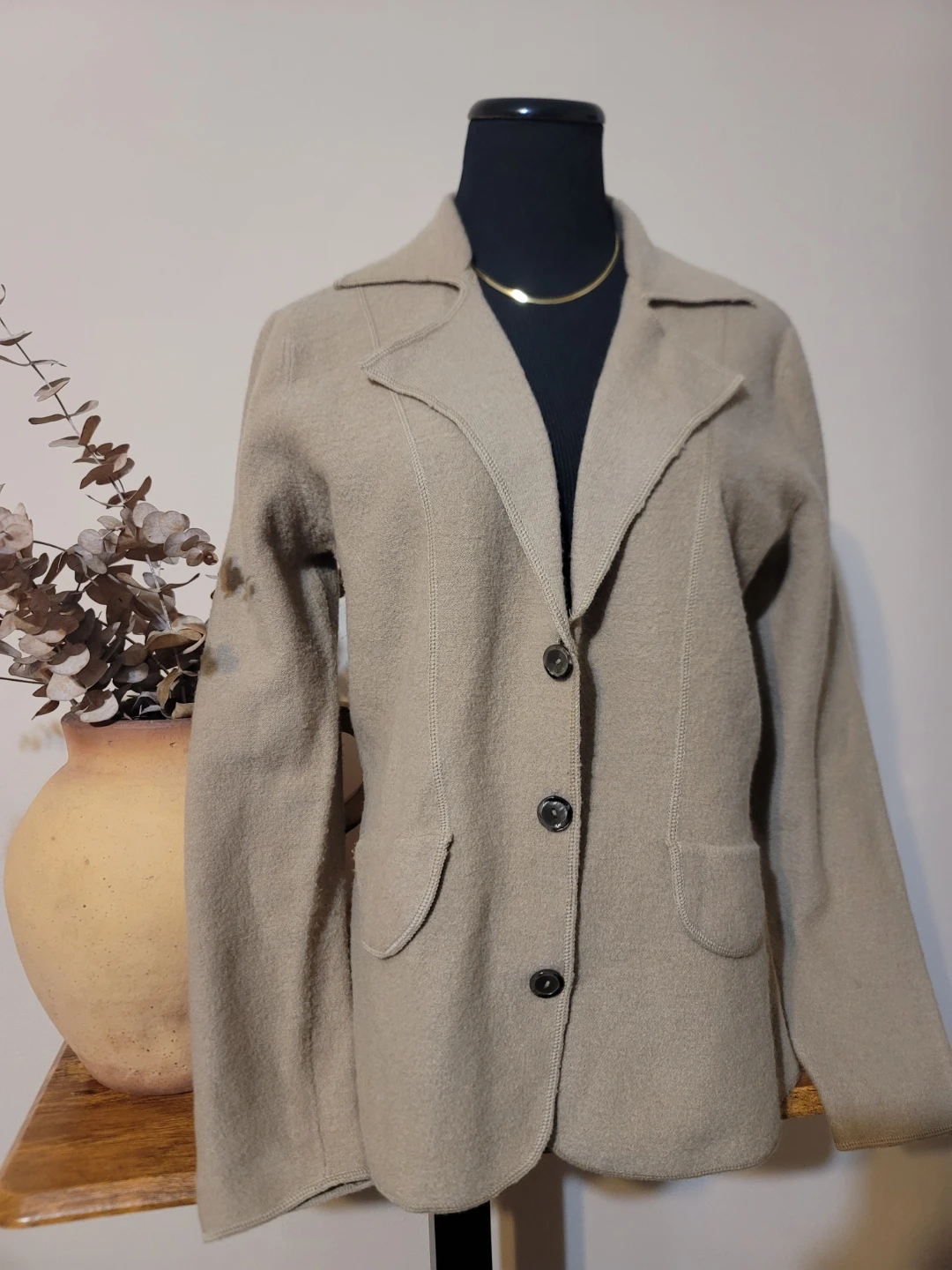 Investments Women's Blazer 100% Wool Sz M Eco jacket Minimal