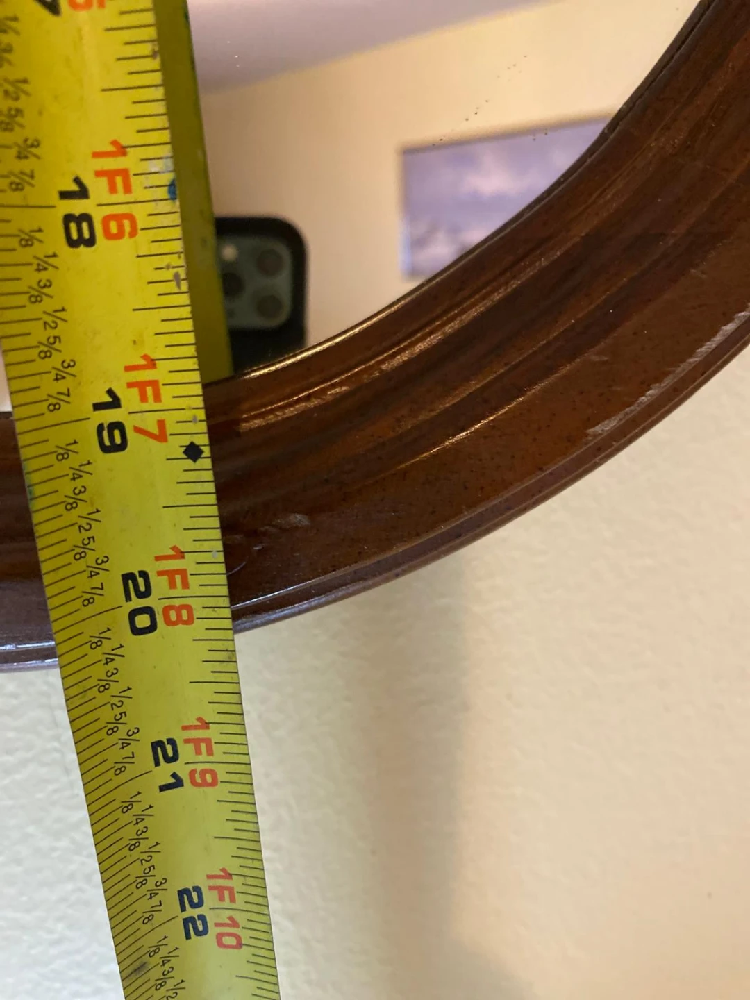 Oval Wood Framed Mirror, 14" x 18" - photo 4