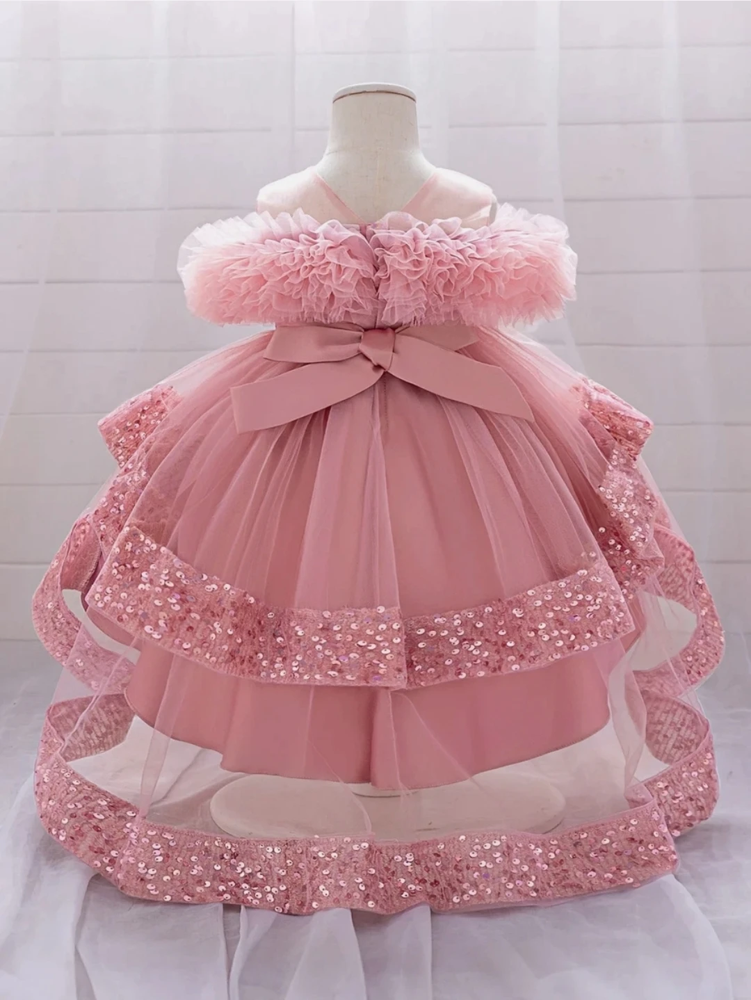Pink Tulle Dress with Sequins - photo 2