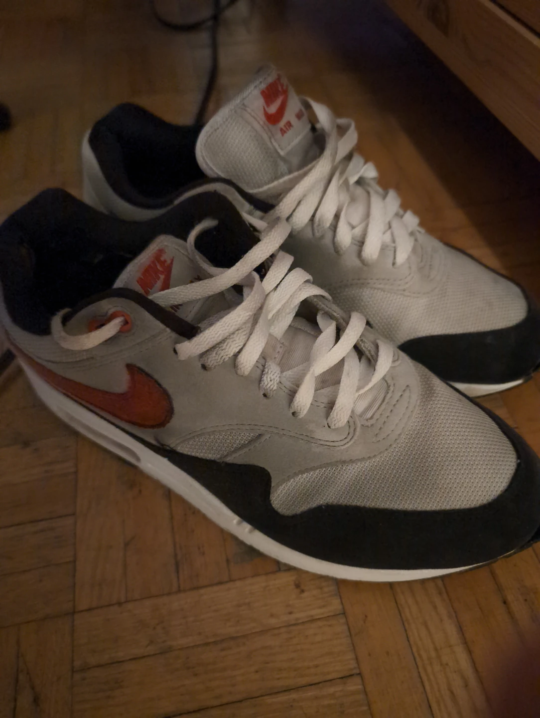 Nike Air Max 1 Grey Red Sneakers - photo 2