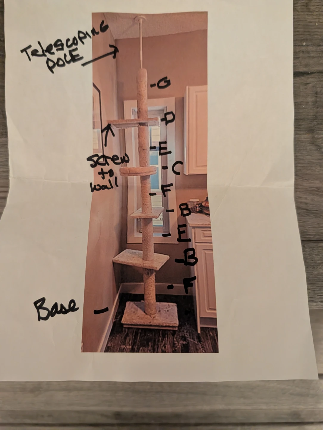 Cat Tree - Telescoping Pole Design