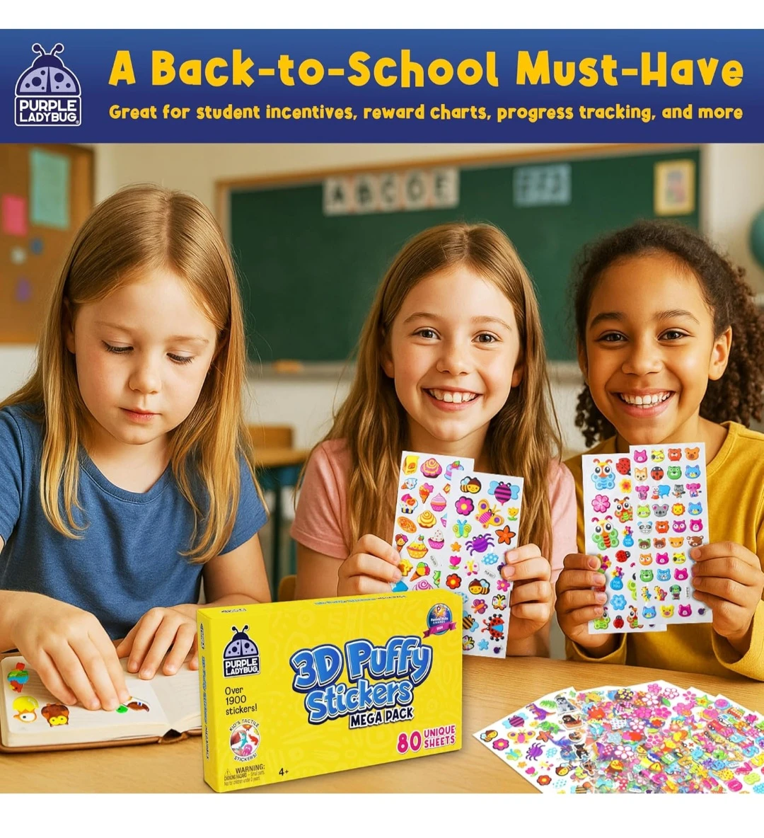 Purple Ladybug 3D Puffy Stickers Mega Pack - photo 2