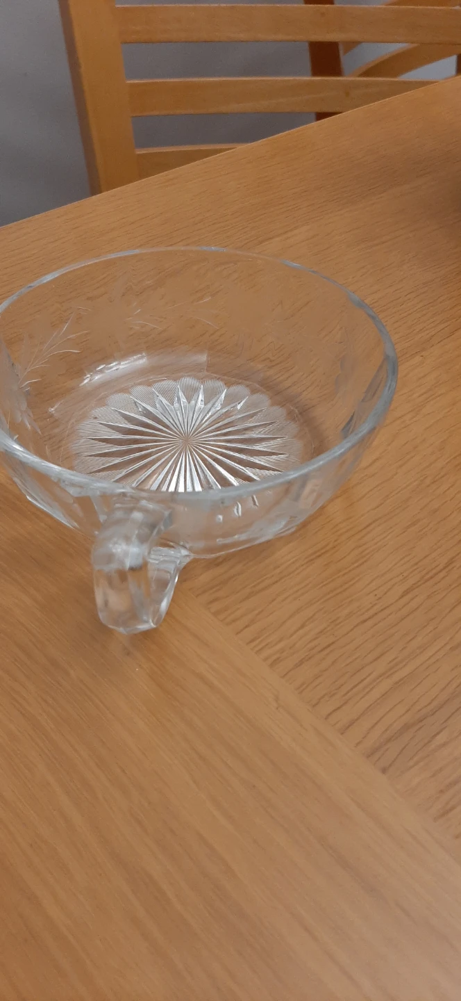 Elegant etched glass sugar bowl - photo 2