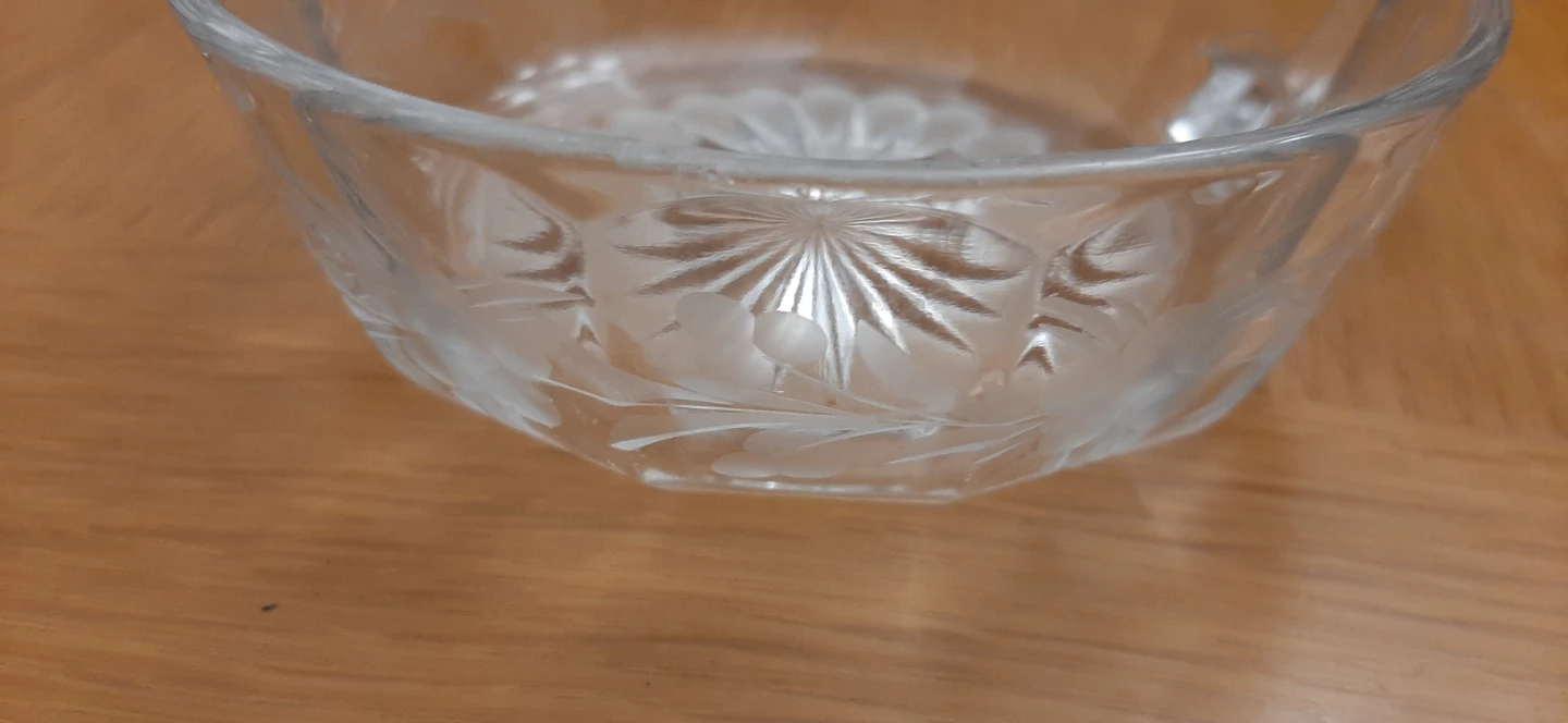 Elegant etched glass sugar bowl - photo 5