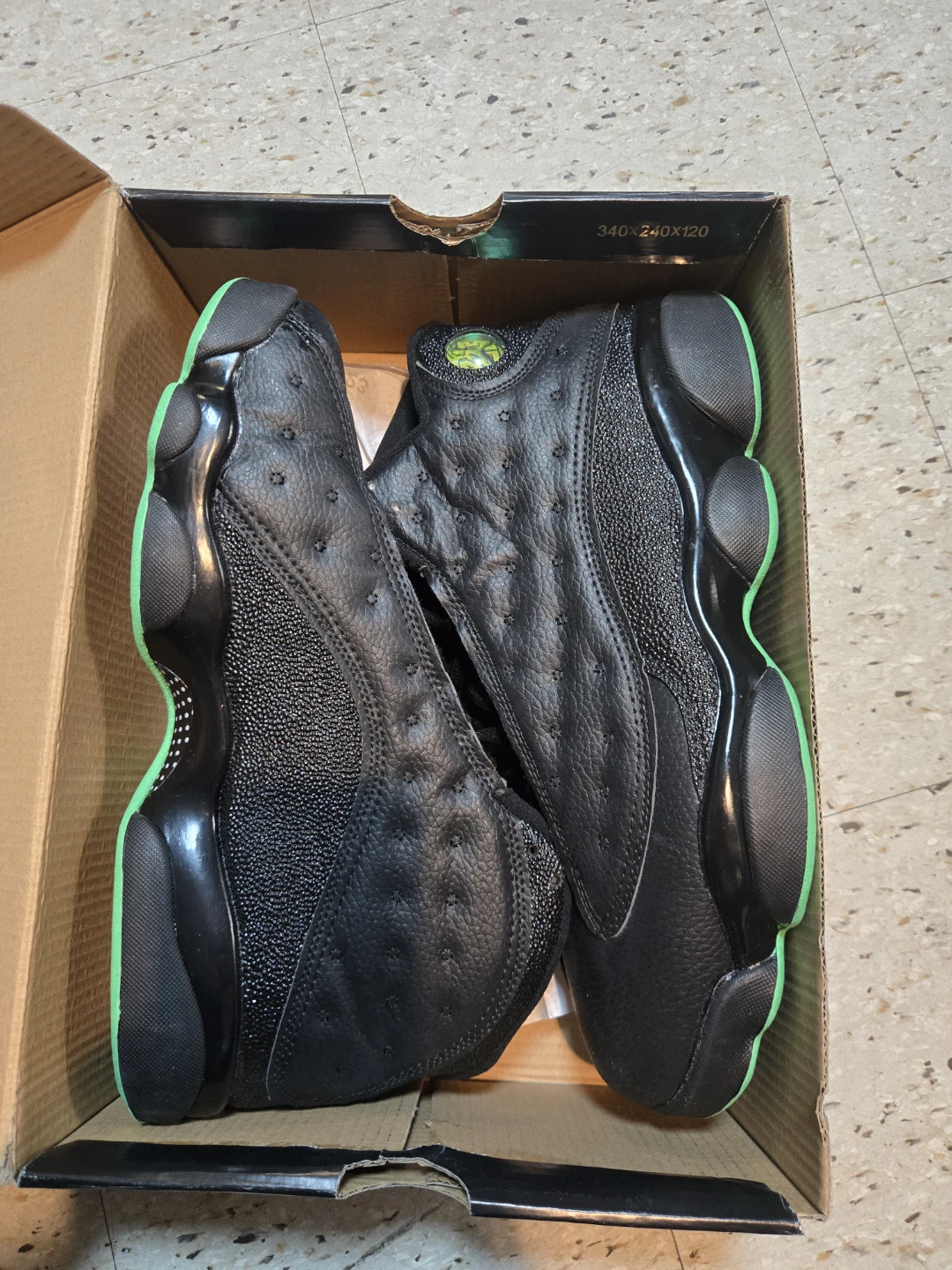Air Jordan 13 Retro Black Green Men's Shoes