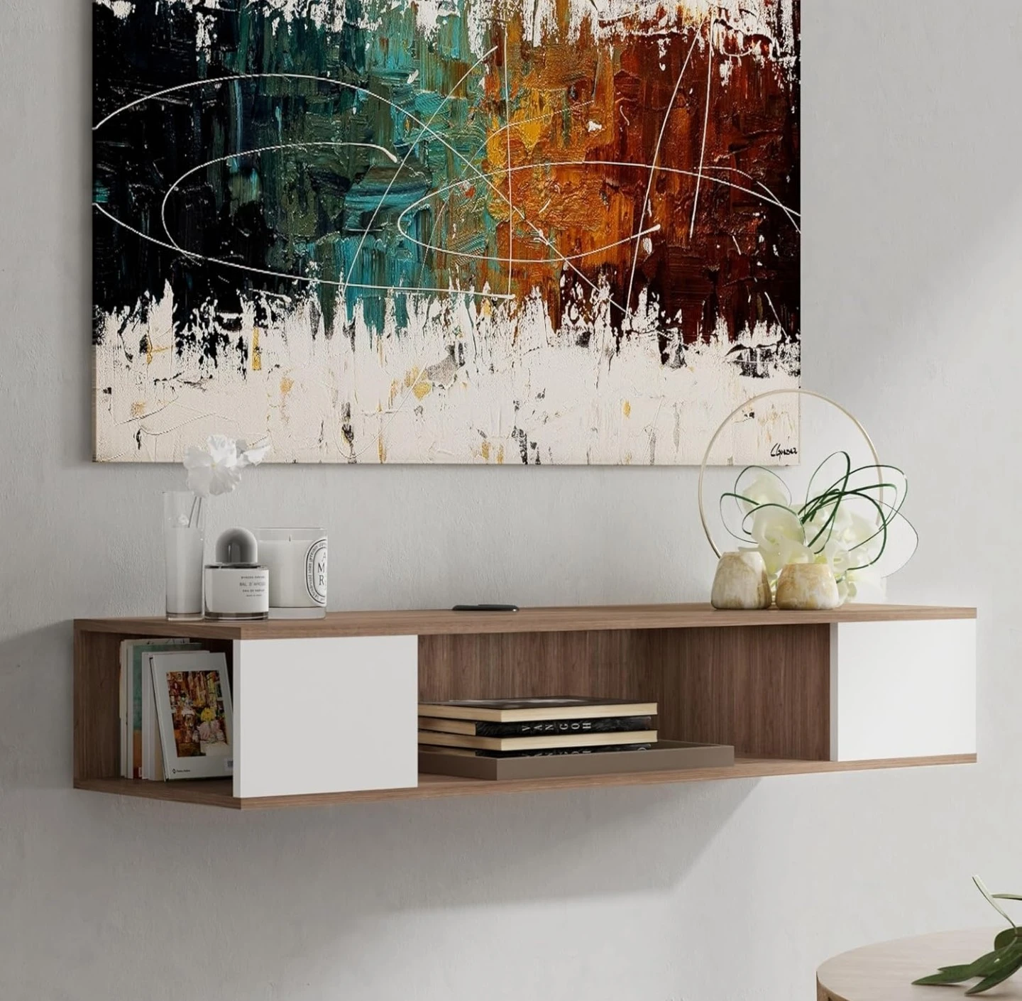 Wall Mount Floating Media Console Shelf - photo 4