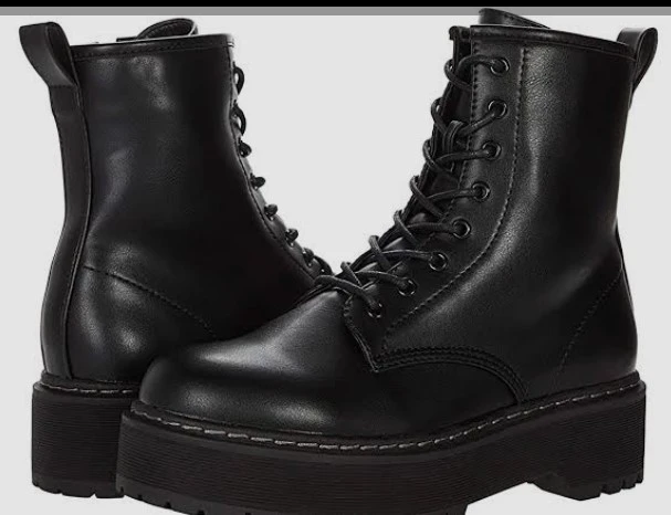 Black Platform Lace-up Boots
