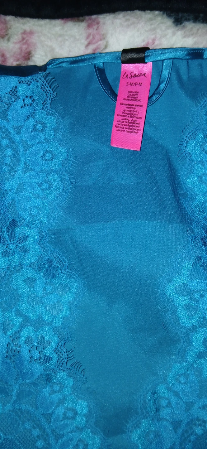 La Senza Teal Satin Lace Kimono Robe S/M - photo 4