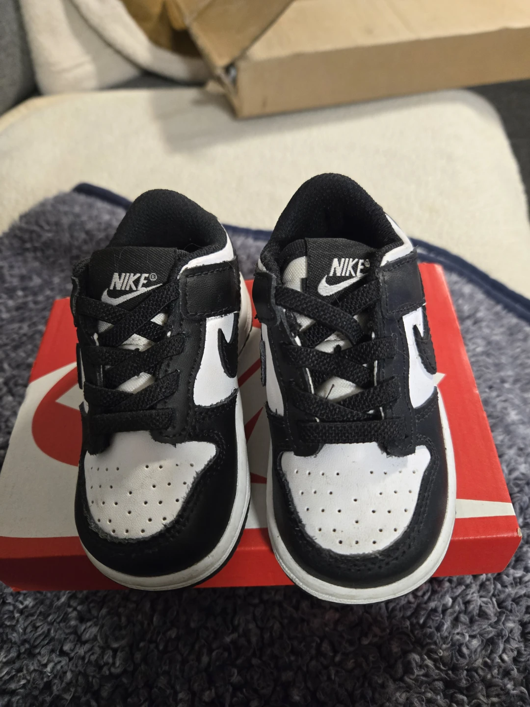 Nike Dunk Low TDE Toddler Shoes - Size 5C - Black/White