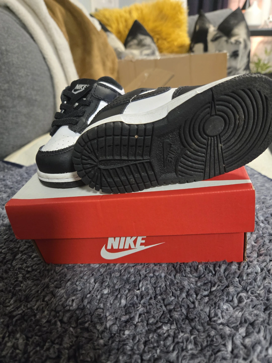 Nike Dunk Low TDE Toddler Shoes - Size 5C - Black/White - photo 2