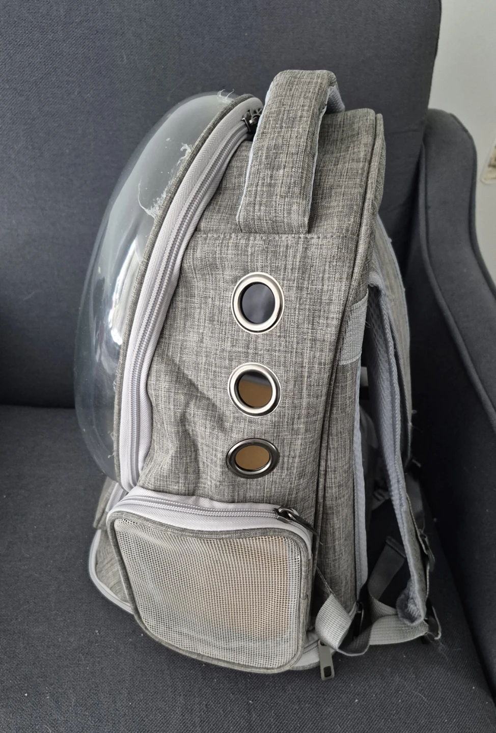 Grey Pet Carrier Backpack with Clear Bubble Dome - photo 2