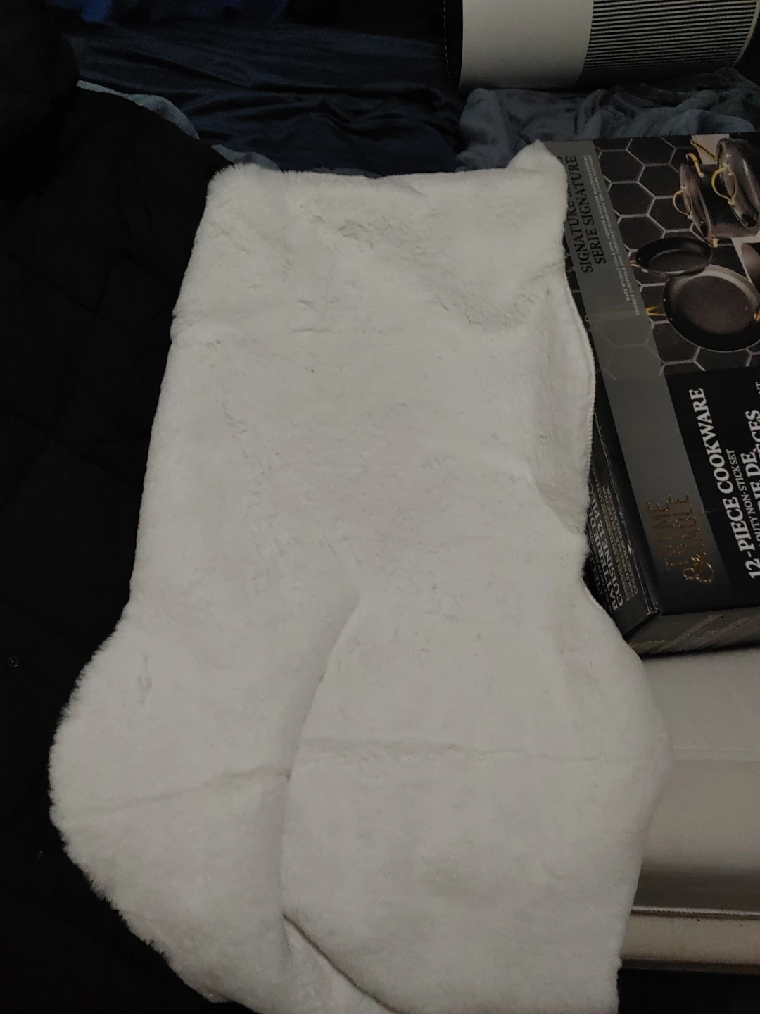 White made with rabbit bench cover