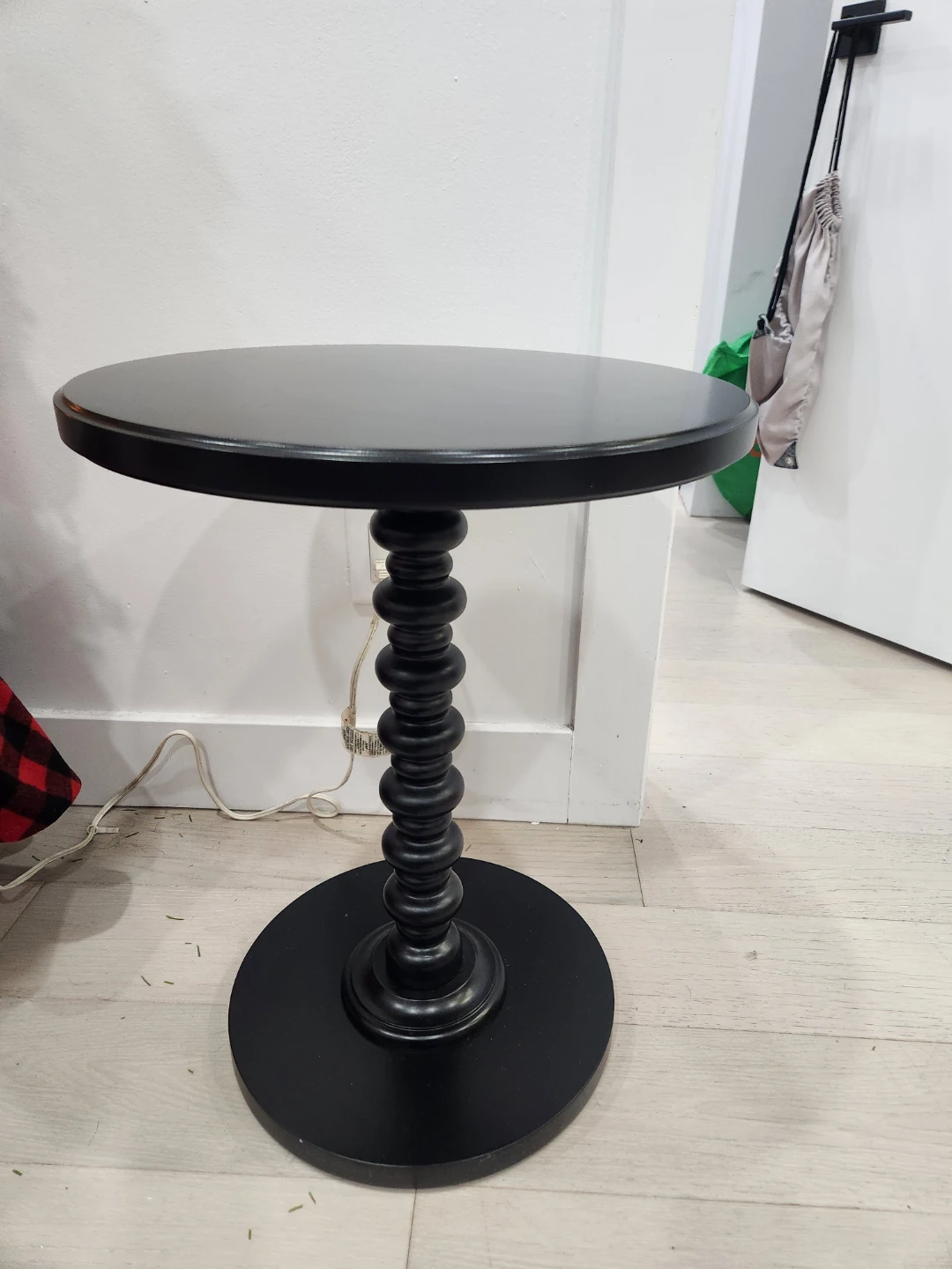 Black Wooden Round Accent Table