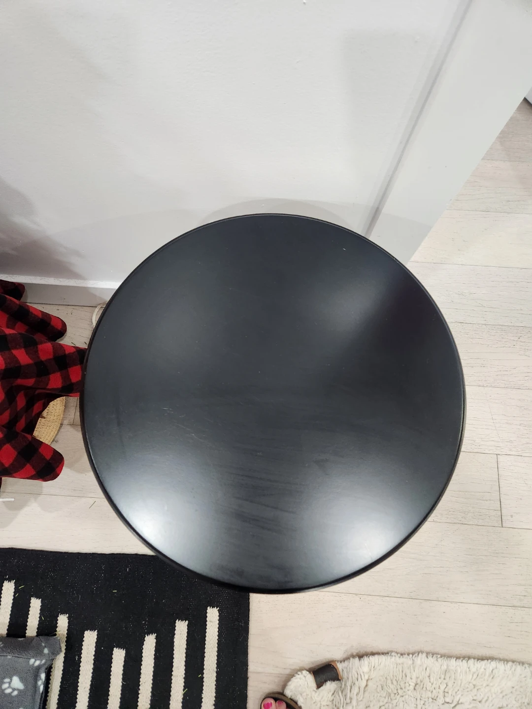 Black Wooden Round Accent Table - photo 3