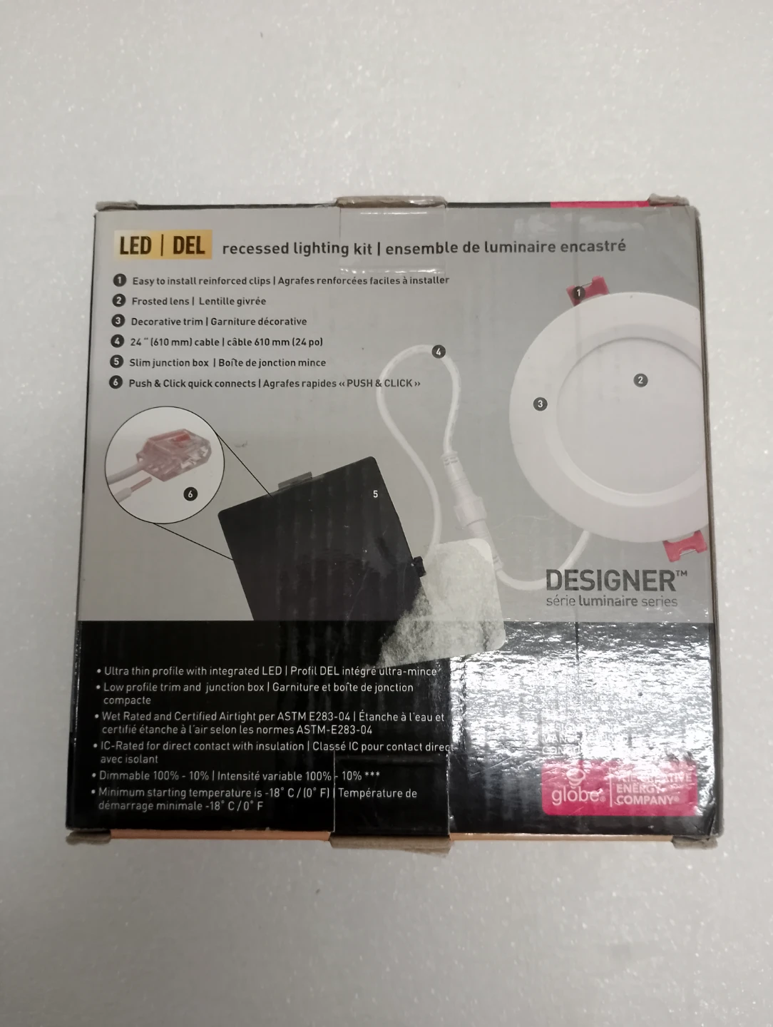 BNIB!!!Globe Electric 4" LED DEL Lighting Kit - photo 2