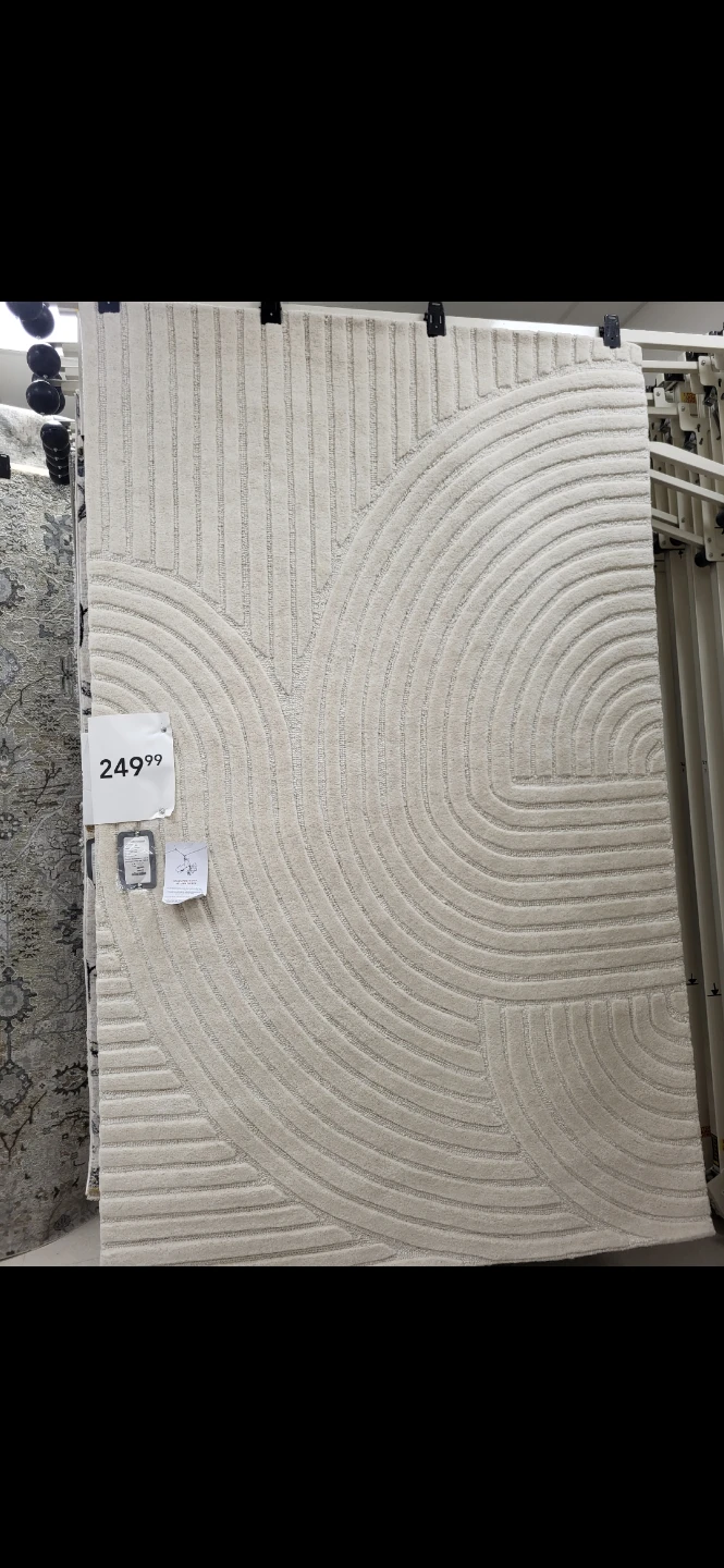Cream Geometric Arch Area Rug 5x8 feet