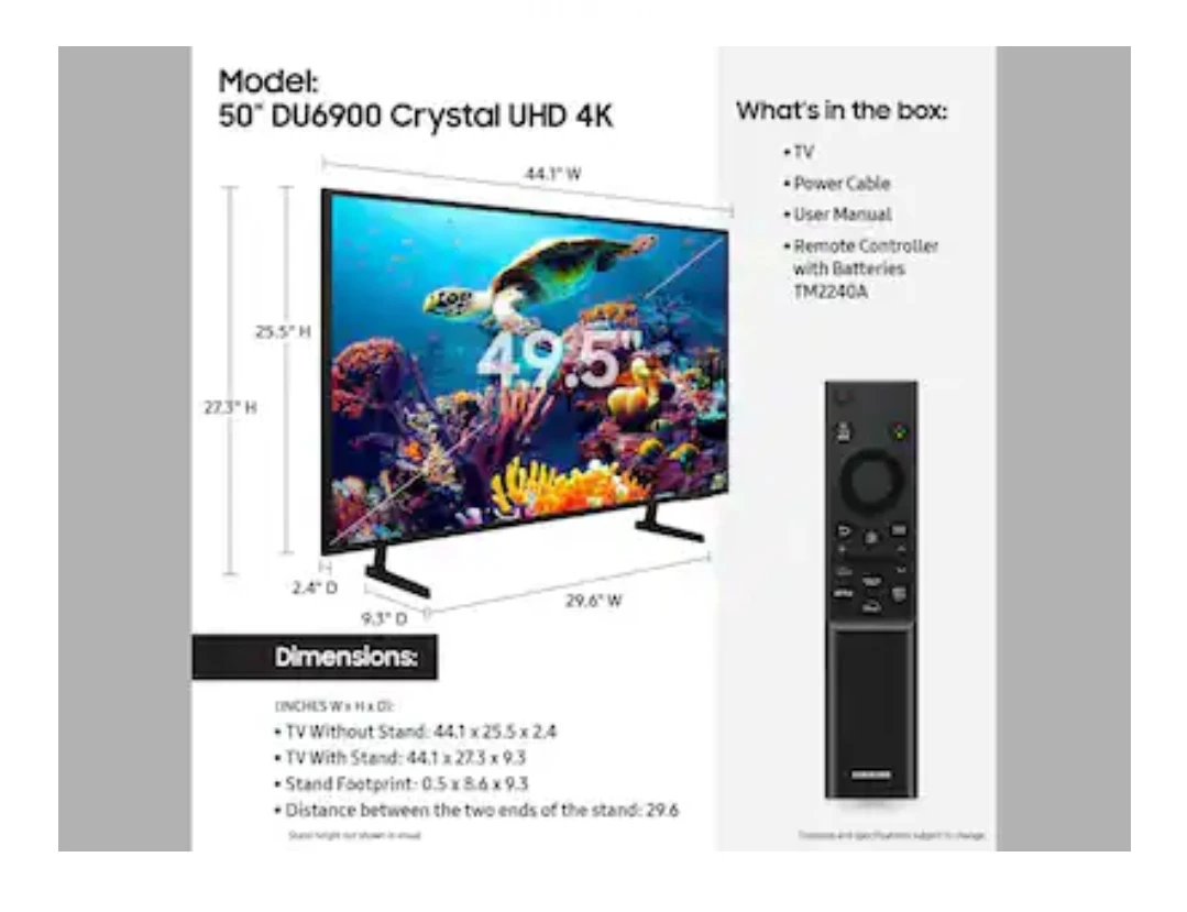 Samsung - 50”  Crystal UHD 4K Smart Tizen TV " FIRM " - photo 3
