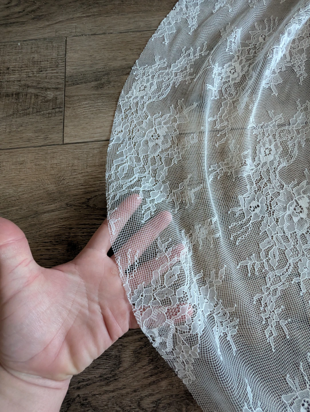 Soft white Lace Cathedral Veil with Comb - photo 4
