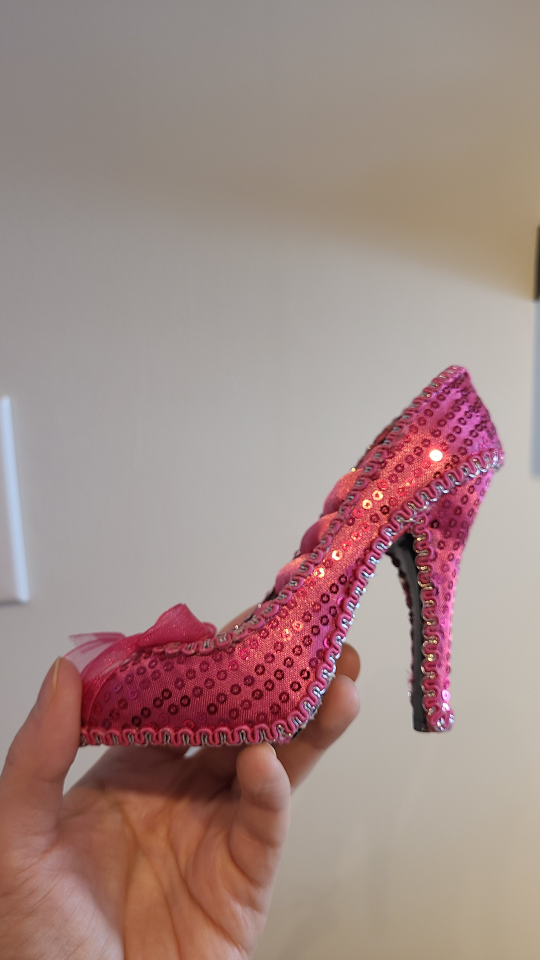Pink Sequin High Heel Ring Holder - photo 3