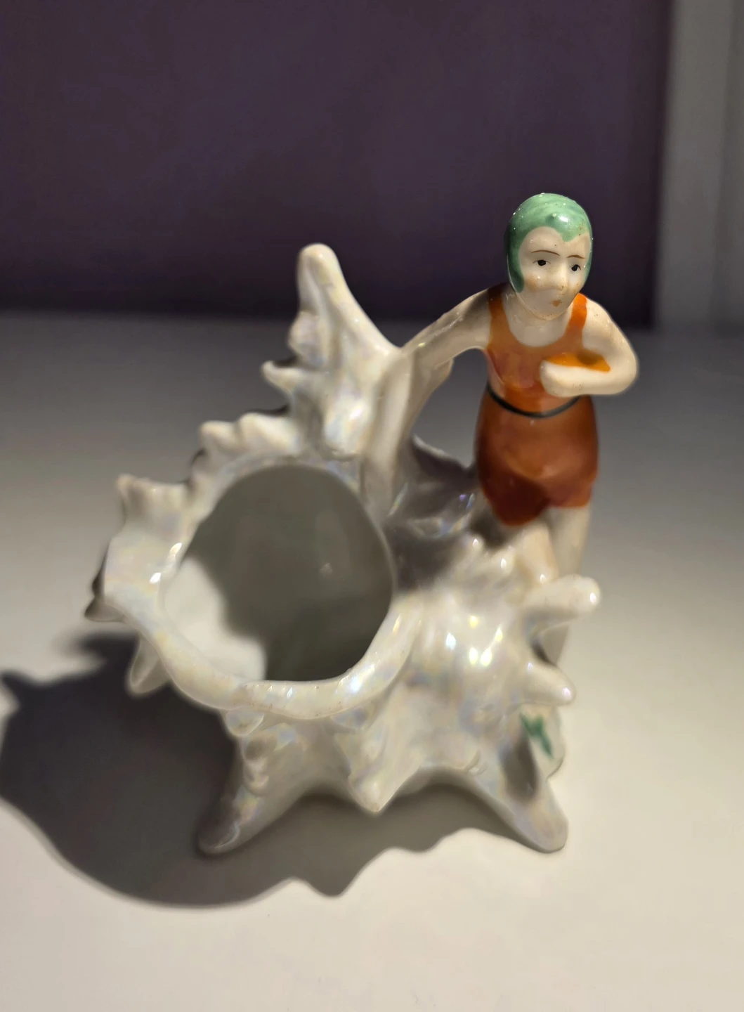 Vintage Diver Figurine Seashell Made in Japan