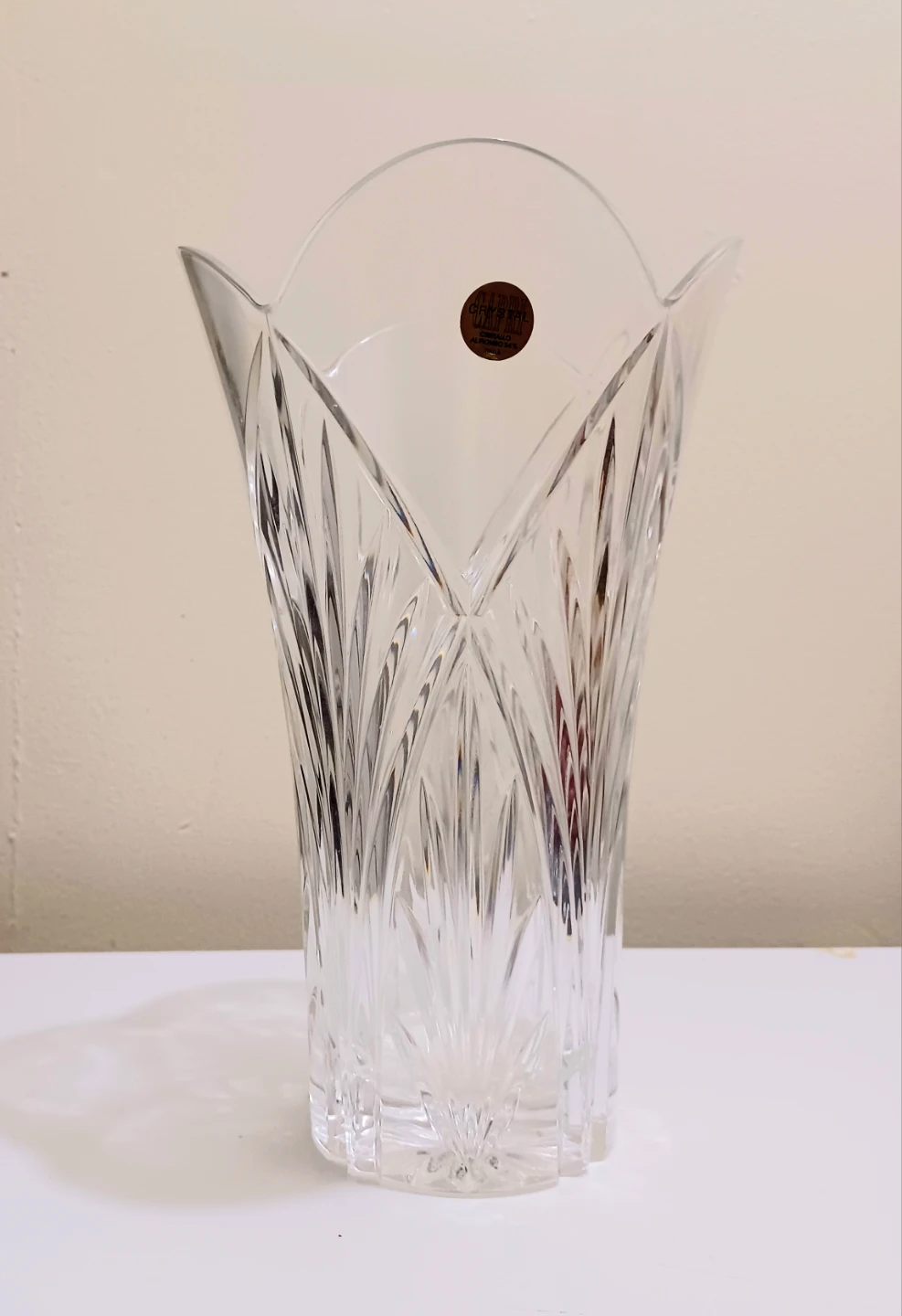 Vtg. Tulip Italian Capri Crystal Vase