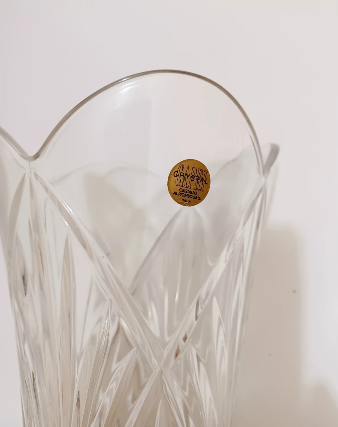 Vtg. Tulip Italian Capri Crystal Vase - photo 5