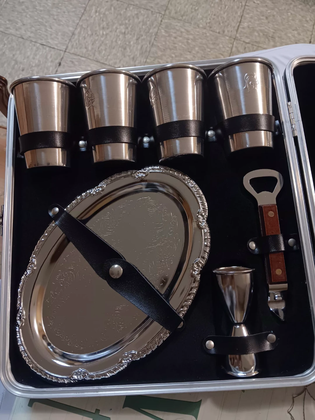 Vintage Stainless Steel Bar Set
