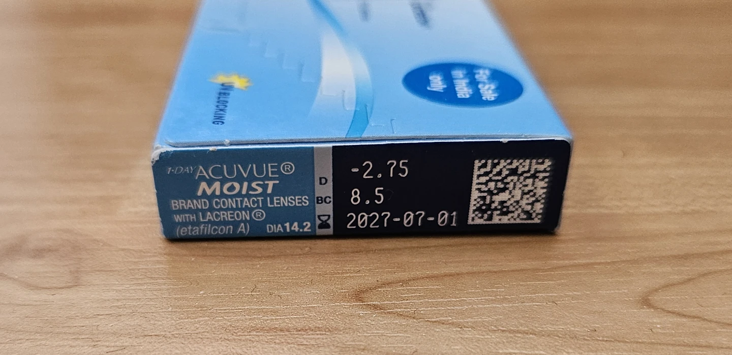 1-Day Acuvue Moist with LACREON – New Sealed (-2.75) - photo 3