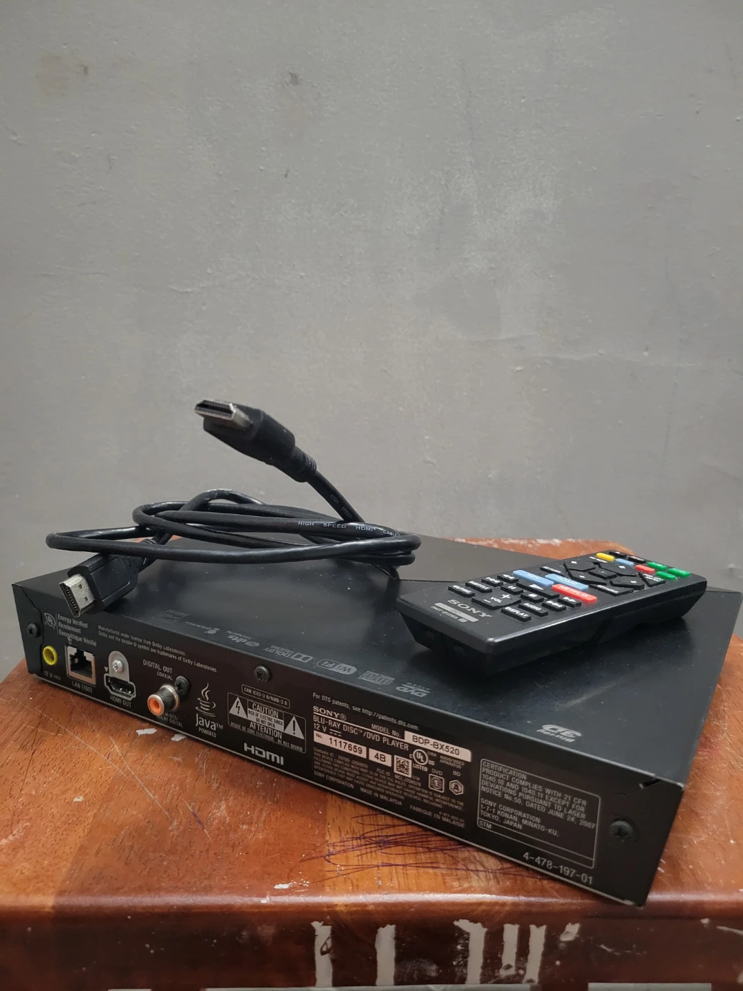 Sony BDP-BX520 Blu-Ray Disc Player + DVD - photo 3