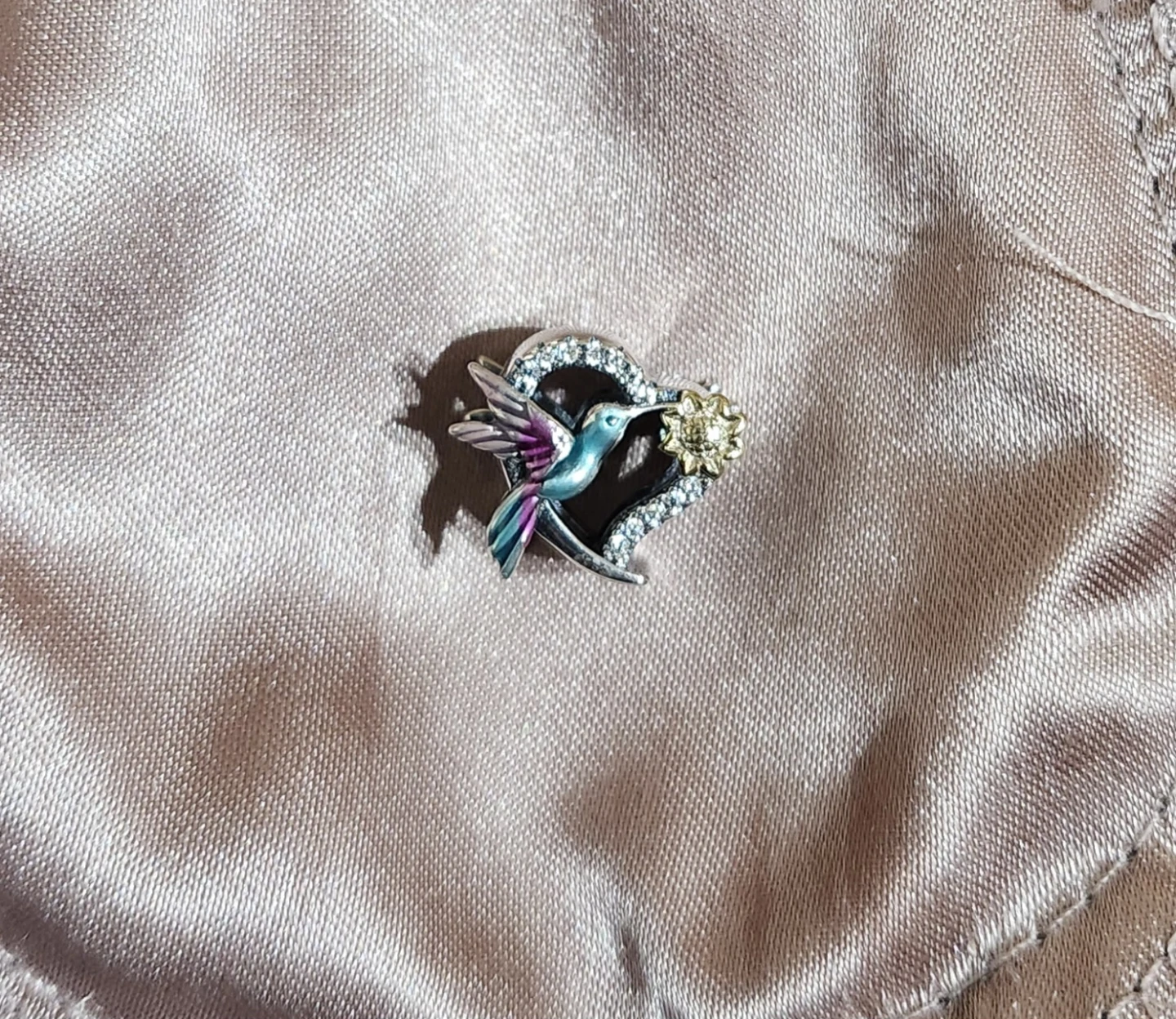 Hummingbird Heart Charm