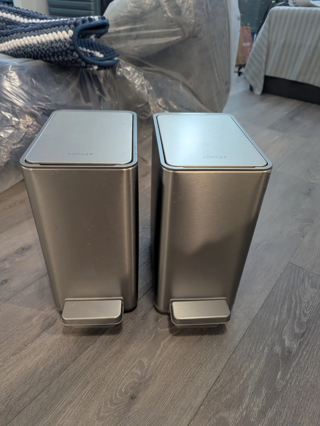 Kohler Stainless Steel Step Trash Cans (Set of 2)