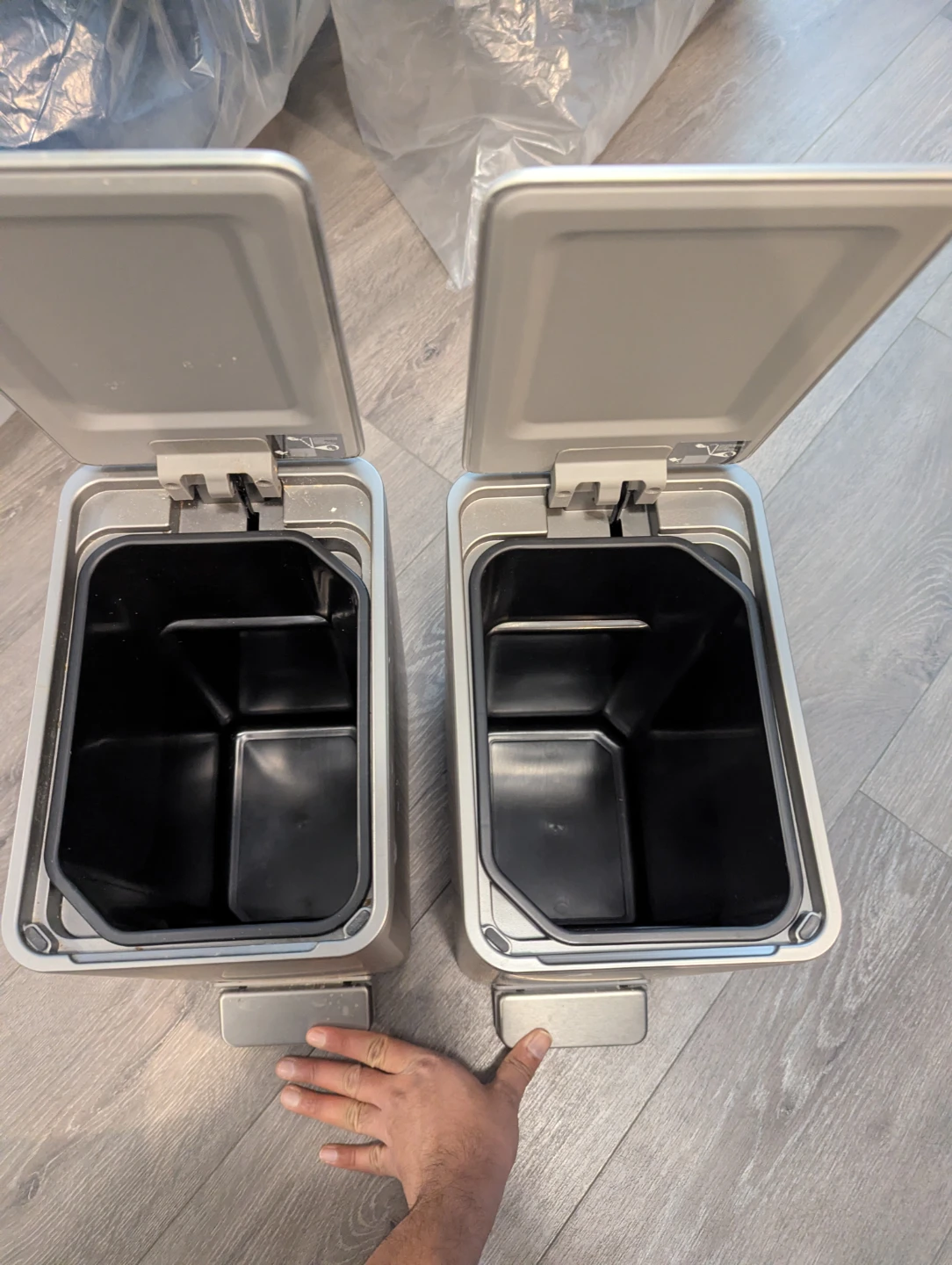 Kohler Stainless Steel Step Trash Cans (Set of 2) - photo 3