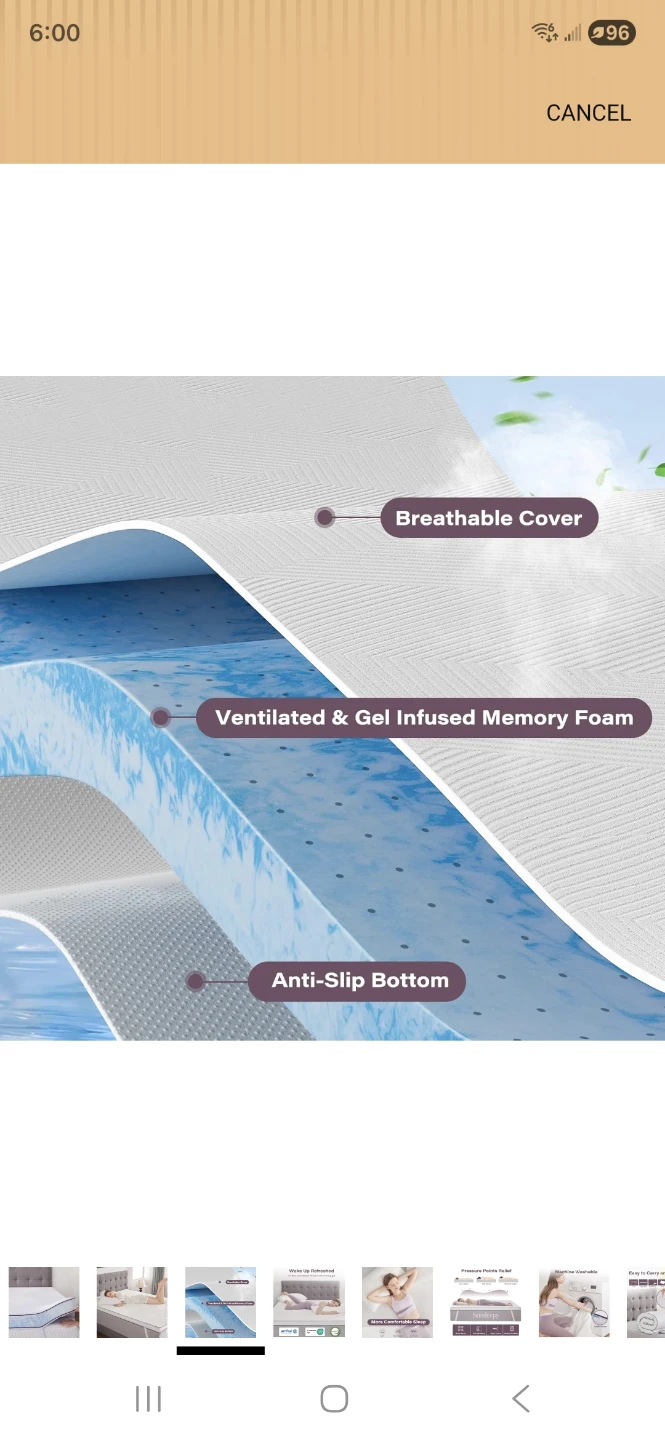 Twin Mattress Topper 80x39x2 inches memory foam - photo 5