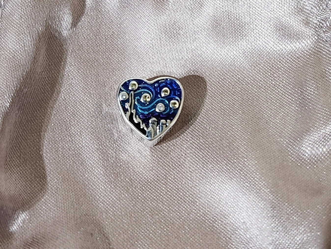 Heart Shaped Starry Night Charm