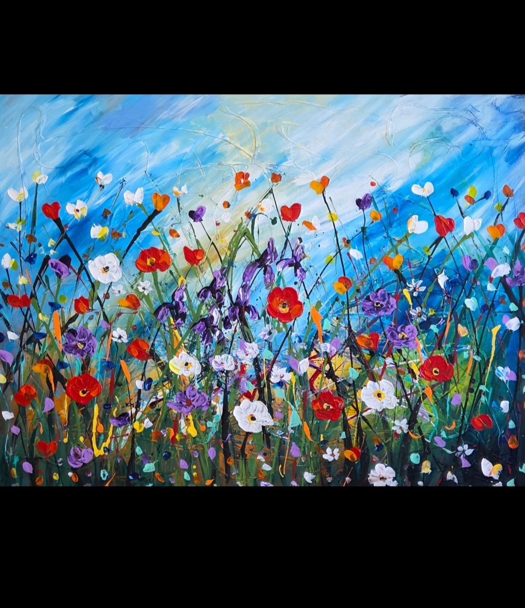 Huge original hand-painted painting by local artist Wild flowers - photo 2